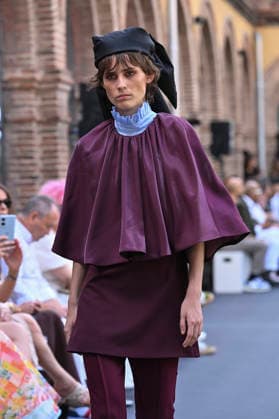 September 16, 2026, Madrid, Spain: A model parades with MoisÃ s Nieto design during Mercedes Benz Fashion Week Madrid Cibeles Palace. Madrid Spain  - ZUMAs197 20260916_aaa_s197_482 Copyright: xAtilanoxGarciax