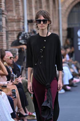 September 16, 2026, Madrid, Spain: A model parades with MoisÃ s Nieto design during Mercedes Benz Fashion Week Madrid Cibeles Palace. Madrid Spain  - ZUMAs197 20260916_aaa_s197_484 Copyright: xAtilanoxGarciax