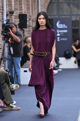 September 16, 2026, Madrid, Spain: A model parades with MoisÃ s Nieto design during Mercedes Benz Fashion Week Madrid Cibeles Palace. Madrid Spain  - ZUMAs197 20260916_aaa_s197_486 Copyright: xAtilanoxGarciax