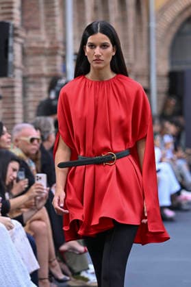 September 16, 2026, Madrid, Spain: A model parades with MoisÃ s Nieto design during Mercedes Benz Fashion Week Madrid Cibeles Palace. Madrid Spain  - ZUMAs197 20260916_aaa_s197_491 Copyright: xAtilanoxGarciax