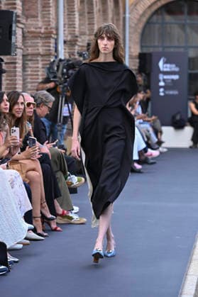 September 16, 2026, Madrid, Spain: A model parades with MoisÃ s Nieto design during Mercedes Benz Fashion Week Madrid Cibeles Palace. Madrid Spain  - ZUMAs197 20260916_aaa_s197_495 Copyright: xAtilanoxGarciax