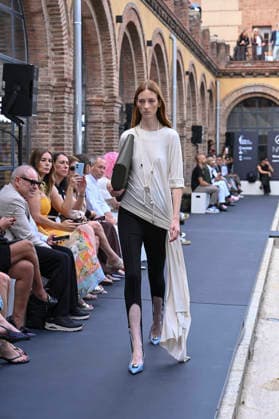 September 16, 2026, Madrid, Spain: A model parades with MoisÃ s Nieto design during Mercedes Benz Fashion Week Madrid Cibeles Palace. Madrid Spain  - ZUMAs197 20260916_aaa_s197_507 Copyright: xAtilanoxGarciax
