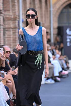 September 16, 2026, Madrid, Spain: A model parades with MoisÃ s Nieto design during Mercedes Benz Fashion Week Madrid Cibeles Palace. Madrid Spain  - ZUMAs197 20260916_aaa_s197_509 Copyright: xAtilanoxGarciax