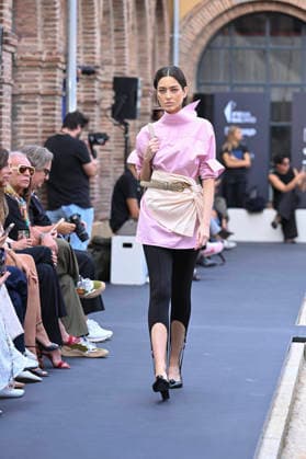 September 16, 2026, Madrid, Spain: A model parades with MoisÃ s Nieto design during Mercedes Benz Fashion Week Madrid Cibeles Palace. Madrid Spain  - ZUMAs197 20260916_aaa_s197_520 Copyright: xAtilanoxGarciax