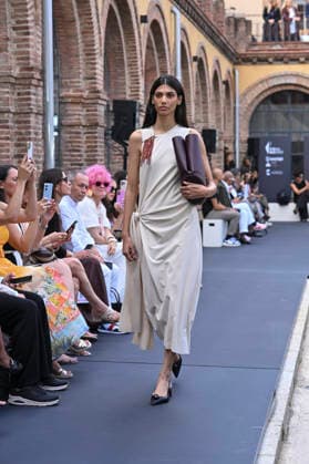 September 16, 2026, Madrid, Spain: A model parades with MoisÃ s Nieto design during Mercedes Benz Fashion Week Madrid Cibeles Palace. Madrid Spain  - ZUMAs197 20260916_aaa_s197_525 Copyright: xAtilanoxGarciax