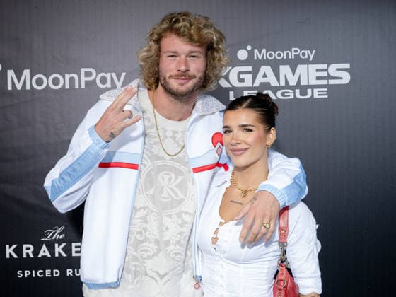 September 16, 2026, Los Angeles, California, USA: YUNG GRAVY and ARI KYTSYA attends the 2026 MoonPay X Games League Winter Draft blue carpet. Los Angeles USA  - ZUMAb173 20260916_aap_b173_051 Copyright: xBillyxBennightx