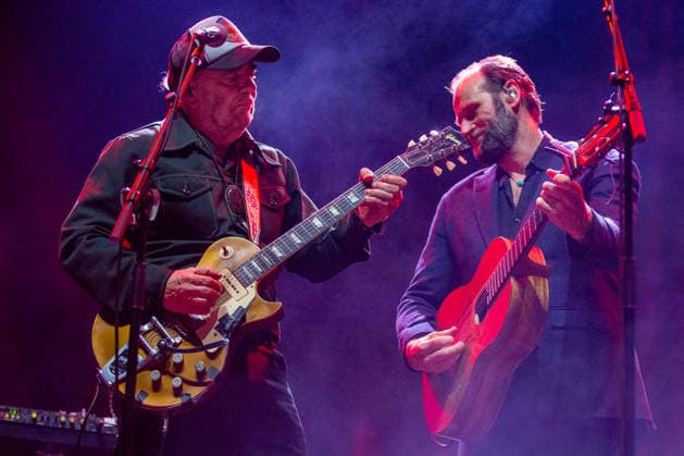 Daniel Lanois live in Oslo, Norway Oslo, Norway. 16th, September 2026. The Canadian musician and record producer Daniel Lanois (L) performs a live concert at Sentrum Scene in Oslo. Here he is seen live on stage with special guest, the singer and guitarist Stein Torleif Bjella (R). Norway, Oslo, Sentrum Scene  Copyright: xGonzalesxPhoto Per-OttoxOppix