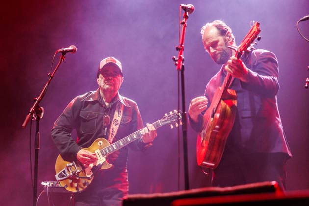 Daniel Lanois live in Oslo, Norway Oslo, Norway. 16th, September 2026. The Canadian musician and record producer Daniel Lanois (L) performs a live concert at Sentrum Scene in Oslo. Here he is seen live on stage with special guest, the singer and guitarist Stein Torleif Bjella (R). Norway, Oslo, Sentrum Scene  Copyright: xGonzalesxPhoto StianxS.xMollerx