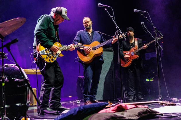 Daniel Lanois live in Oslo, Norway Oslo, Norway. 16th, September 2026. The Canadian musician and record producer Daniel Lanois (L) performs a live concert at Sentrum Scene in Oslo. Here he is seen live on stage with special guest, the singer and guitarist Stein Torleif Bjella and bass player Jim Wilson (R). Norway, Oslo, Sentrum Scene  Copyright: xGonzalesxPhoto StianxS.xMollerx
