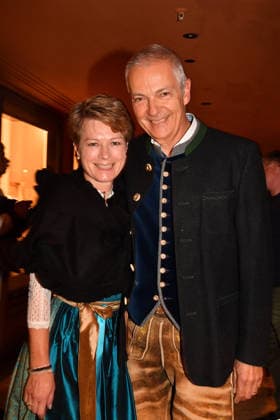 Michael Möller and his wife Irmgard at the premiere of Oktoberfest: A Musical—Beinah wahr... An Almost True Story, a comedy at the Bayerischer Hof in Munich on September 16, 2026