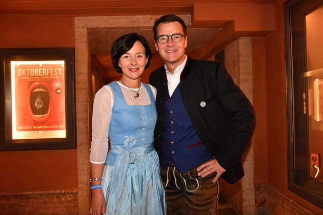 Dr. Jörg Lehmann and his wife attend the premiere of Oktoberfest: A Musical—Beinah wahr¦ An Almost True Story, a comedy at the Bayerischer Hof in Munich on September 16, 2026