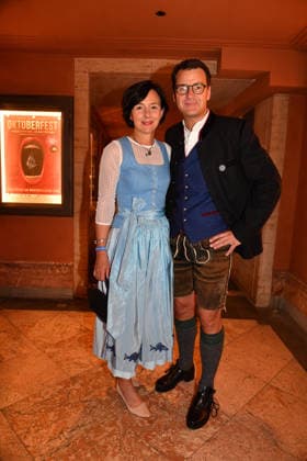Dr. Jörg Lehmann and his wife attend the premiere of Oktoberfest: A Musical—Beinah wahr¦ An Almost True Story, a comedy at the Bayerischer Hof in Munich on September 16, 2026