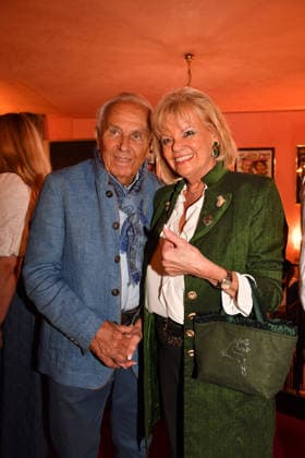 Günther Steinberg and his wife Margot at the premiere of Oktoberfest: A Musical—Beinah wahr (An Almost True Story), a comedy at the Bayerischer Hof in Munich on September 16, 2026