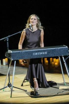 ABB LEONY: German pop singer Leony performing at a concert in the main hall of the Elbphilharmonie during the E On New Energy Experience on September 16, 2026, in Hamburg