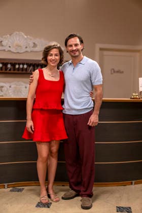September 16, 2026, ARD telenovela *STURM DER LIEBE* (Storm of Love), photo shoot for Season 23 on the film set in Munich, at Bavaria Film in Geiselgasteig, in the studio set of the fictional Hotel Fürstenhof. The new season premieres on November 4, 2026. From left: Actress Pippa Fee