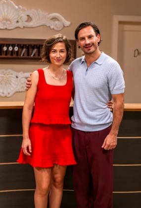 September 16, 2026, ARD telenovela *STURM DER LIEBE*, photo shoot for Season 23 on the film set in Munich, at Bavaria Film in Geiselgasteig, in the studio set of the fictional Hotel Fürstenhof. The new season premieres on November 4, 2026. From left: Actress Pippa Fee Rupperti as Emi