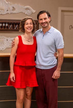 September 16, 2026, ARD telenovela *STURM DER LIEBE*, photo shoot for Season 23 on the film set in Munich, at Bavaria Film in Geiselgasteig, in the studio set of the fictional Hotel Fürstenhof. The new season premieres on November 4, 2026. From left: Actress Pippa Fee Rupperti as Emi