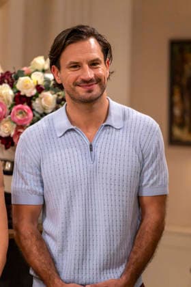 September 16, 2026, ARD telenovela *STURM DER LIEBE*, photo shoot for Season 23 on the film set in Munich, at Bavaria Film in Geiselgasteig, in the studio set of the fictional Fürstenhof Hotel. The new season premieres on November 4, 2026. Actor Jaime Ferkic, who plays Massimo Foghetti, on the set of the series on September 16, 2026, ARD series *Sturm der Liebe*, S