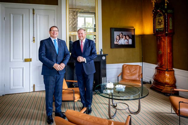 17-09-2026 Palace King Willem-Alexander during a meeting with J. Alfonso Boekhoudt, the Governor of Aruba, at palace Huis ten Bosch in The Hague. Â  Copyright: xPPEx