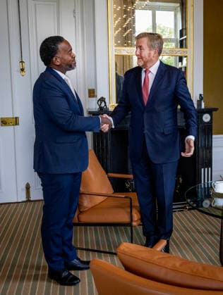 17-09-2026 Palace King Willem-Alexander during a meeting with J. Alfonso Boekhoudt, the Governor of Aruba, and His Excellency Ajamu Baly, the Governor of Sint Maarten., at palace Huis ten Bosch in The Hague. Â  Copyright: xPPEx