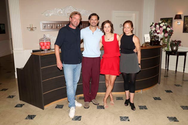 Peter Proske Clayton, Jaime Krsto Ferkic, Pippa Fee Rupperti, and Corinna Prinz at a photo shoot on the set of the ARD TV series *Sturm der Liebe* in Studio 4 5 at Bavaria Film Grünwald, September 16, 2026 Foto:xAgenturxWehnertx xGränzdörferx xFuturexImagex sturm_6911