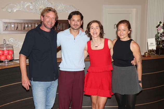 Peter Proske Clayton, Jaime Krsto Ferkic, Pippa Fee Rupperti, and Corinna Prinz at a photo shoot on the set of the ARD TV series *Sturm der Liebe* in Studio 4 5 at Bavaria Film Grünwald, September 16, 2026 Foto:xAgenturxWehnertx xGränzdörferx xFuturexImagex sturm_6912