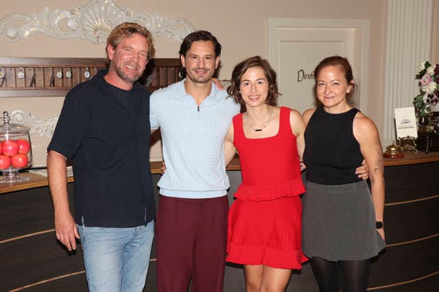 Peter Proske Clayton, Jaime Krsto Ferkic, Pippa Fee Rupperti, and Corinna Prinz at a photo shoot on the set of the ARD TV series *Sturm der Liebe* in Studio 4 5 at Bavaria Film Grünwald, September 16, 2026 Foto:xAgenturxWehnertx xGränzdörferx xFuturexImagex sturm_6913