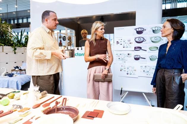 Amsterdam, The Netherlands, 2026-09-17 12:34:34 AMSTERDAM, 17-09-2026, HEMA Queen Maxima pays a working visit to HEMA in Amsterdam. HEMA, the Hollandsche Eenheidsprijzen Maatschappij Amsterdam, celebrates its 100th anniversary this year. PHOTO: NLBeeld Patrick van Emst Credit: NL Beeld Patrick van Emst  Copyright: xx x