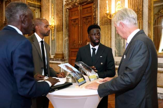 King Philippe of Belgium receives BeHeroes BRUSSELS, BELGIUM - SEPTEMBER 17 : King Philippe of Belgium receives Mahamat Haroun from the BeHeroes initiative at the Royal Palace pictured on September 17, 2026 in Brussels, Belgium, 17 09 2026 Brussels Belgium  Copyright: xXpix