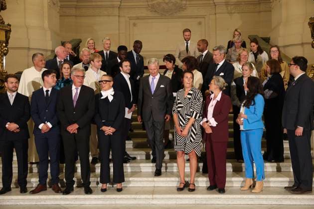 King Philippe of Belgium receives BeHeroes BRUSSELS, BELGIUM - SEPTEMBER 17 : King Philippe of Belgium receives twelve heroes from the BeHeroes initiative at the Royal Palace pictured on September 17, 2026 in Brussels, Belgium, 17 09 2026 Brussels Belgium  Copyright: xXpix