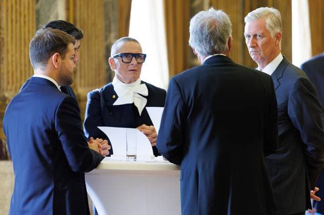 BeHeroes Cynthia Simpson and King Philippe - Filip of Belgium pictured during a royal audience of the Be Heroes with the King, in Brussels, Thursday 17 September 2026. Be Heroes is an initiative that honors Belgians who selflessly go out of their way to help others. These everyday heroes were nominated by someone close to them via the online BEHEROES platform.  BENOITxDOPPAGNE 186763137