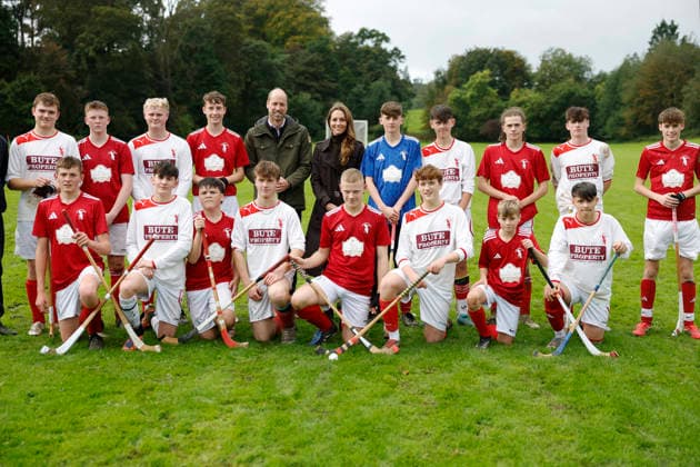The Prince and Princess of Wales visit Bute Shinty Club The Prince and Princess of Wales visit Bute Shinty Club, Rothesay, Bute, UK, on the 17th September 2026. Picture by Jeff J Mitchell WPA-Pool Rothesay Bute Shinty Club Bute UK  WHA-0831