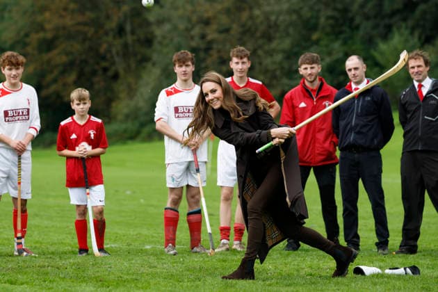 The Prince and Princess of Wales visit Bute Shinty Club The Prince and Princess of Wales visit Bute Shinty Club, Rothesay, Bute, UK, on the 17th September 2026. Picture by Jeff J Mitchell WPA-Pool Rothesay Bute Shinty Club Bute UK  WHA-0831