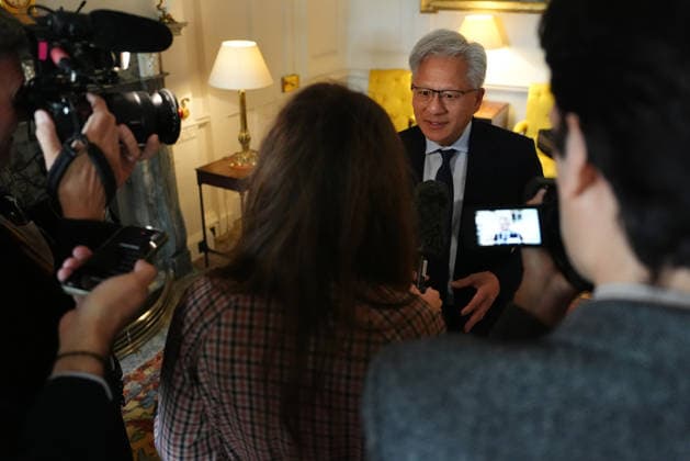 King meets with AI sector leaders Nvidia chief executive Jensen Huang records a pool interview ahead of a meeting hosted by King Charles III for leaders from the artificial intelligence (AI) sector, Government, and thought leaders to discuss how AI can be developed and deployed in ways that benefit society, at Dumfries House in Cumnock, Ayrshire. Picture date: Thursday September 17, 2026., Credit:Jonathan Brady PA ROTA - B68 Avalon UK, Cumnock  Copyright: xJonathanxBradyx xPAxROTAx-xB68x xAvalonx 1135695933
