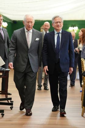 King meets with AI sector leaders King Charles III walks with Nvidia chief executive Jensen Huang (right) to a meeting for leaders from the artificial intelligence (AI) sector, Government, and thought leaders to discuss how AI can be developed and deployed in ways that benefit society, at Dumfries House in Cumnock, Ayrshire. Picture date: Thursday September 17, 2026., Credit:Jonathan Brady PA ROTA - B68 Avalon UK, Cumnock  Copyright: xJonathanxBradyx xPAxROTAx-xB68x xAvalonx 1135714870