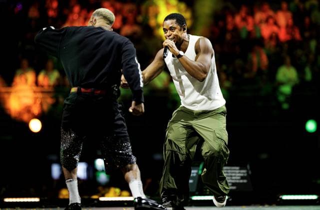 AMSTERDAM - Typhoon and Bizzey during The Streamers performance at the Ziggo Dome on the occasion of their 5th anniversary. RAMON VAN FLYMEN ANP netherlands out - belgium out  Copyright: xx x569023172x originalFilename: 569023172.jpg