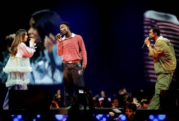 AMSTERDAM - ZoÃ« Tauran, Claude and Typhoon during The Streamers performance at the Ziggo Dome on the occasion of their 5th anniversary. RAMON VAN FLYMEN ANP netherlands out - belgium out  Copyright: xx x569023674x originalFilename: 569023674.jpg