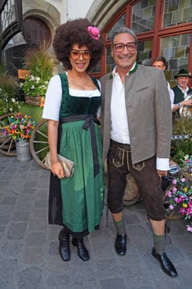 Mousse T with his wife, Khadra Sufi, at the HEIDIFEST 2026 at the Hofbräuhaus in Munich on September 17, 2026