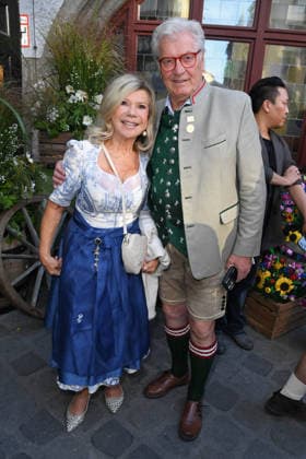 Marianne Michael, Marianne Hartl, and Michael Hartl at the HEIDIFEST 2026 at the Hofbräuhaus in Munich on September 17, 2026