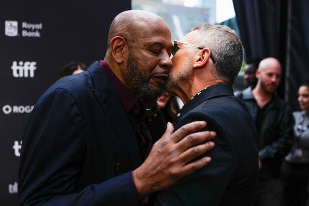 September 17, 2026, Toronto, On, CAN: Antonio Banderas greets Forest Whitaker as they arrive on the red carpet to promote the film Up Against It at the Toronto International Film Festival, in Toronto, on Thursday, Sept.17, 2026. Toronto CAN  - ZUMAc35_ 20260917_zaf_c35_120 Copyright: xChrisxYoungx
