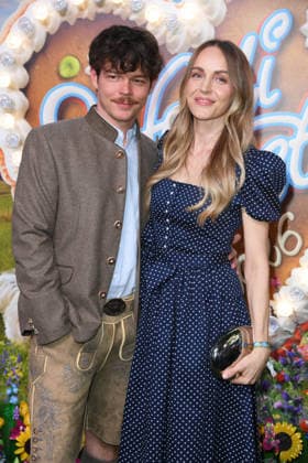 Georg Listing of Tokio Hotel with his wife, Susanne Knispel, at the HEIDIFEST 2026 at the Hofbräuhaus in Munich on September 17, 2026
