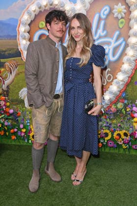 Georg Listing of Tokio Hotel with his wife, Susanne Knispel, at the HEIDIFEST 2026 at the Hofbräuhaus in Munich on September 17, 2026