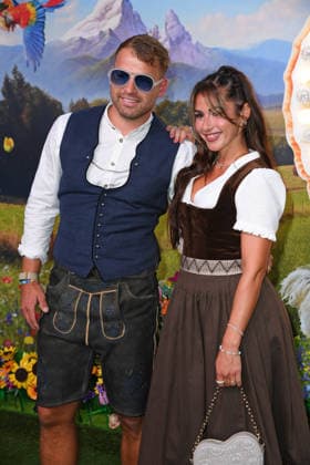 Sarah Engels with her husband Julian Engels at the HEIDIFEST 2026 at the Hofbräuhaus in Munich on September 17, 2026