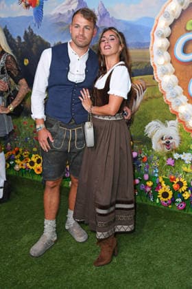 Sarah Engels with her husband Julian Engels at the HEIDIFEST 2026 at the Hofbräuhaus in Munich on September 17, 2026