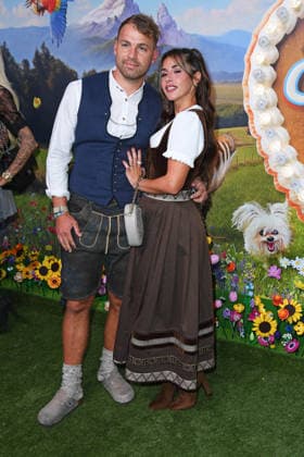 Sarah Engels with her husband Julian Engels at the HEIDIFEST 2026 at the Hofbräuhaus in Munich on September 17, 2026