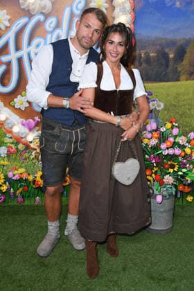 Sarah Engels with her husband Julian Engels at the HEIDIFEST 2026 at the Hofbräuhaus in Munich on September 17, 2026