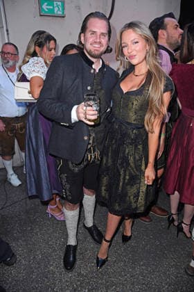 Joelina Drews with her boyfriend Adrian Louis at HEIDIFEST 2026 at the Hofbräuhaus in Munich on September 17, 2026