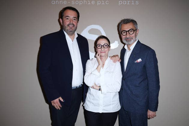 Anne-Sophie Pic Paris Opening Party - Paris Jean François Piège, Anne-Sophie Pic and David Sinapian attend Anne-Sophie Pic Paris Party on September 17, 2026 in Paris, France. Photo by Jerome Dominé ABACAPRESS.COM Paris France  Copyright: xDominexJerome ABACAx