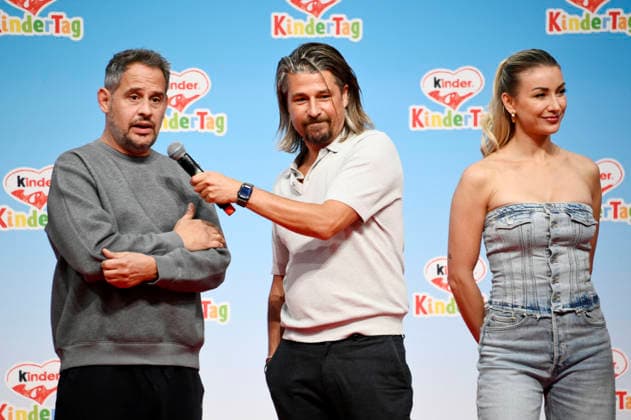 Moritz Bleibtreu, Tommy Scheel, and Anna Carina Woitschack at kinderTag 2026 at the Atelier Gardens in Berlin, September 17, 2026 Foto:xN.xKubelkax xFuturexImagex kindertag_6907