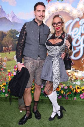 Gina Lisa Lohfink, accompanied by a guest, upon arrival at the RTL TV show HeidiFest by Heidi Klum at the Hofbräuhaus in Munich, September 17, 2026 Foto:xK.xKriegerx xFuturexImagex heidifest_6613
